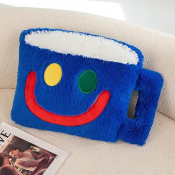 Плюшевая подушка в виде кофейной чашки Smile, мягкая игрушка, забавная кукла в форме молочного чая, диванная подушка, креативный декор комнаты, подарок на день рождения