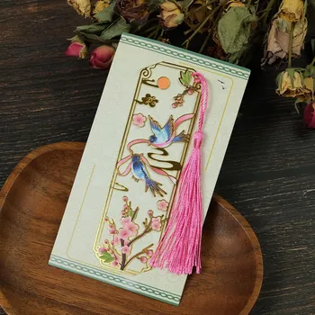 Закладка для книг Meilan Bamboo Chrysanthemum Series в национальном стиле, классическая полая закладка для книг Dynasty с бахромой