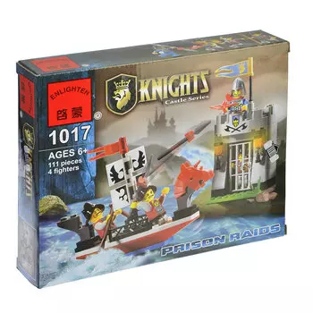 Конструктор Замок с фигурками и аксесс., 111дет., пластик, 24х19х5см, BRICK1017