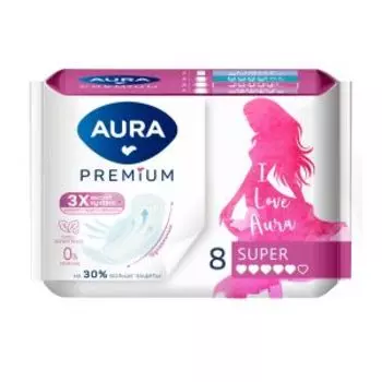 Прокладки гигиенические Aura Premium Super, 8 шт