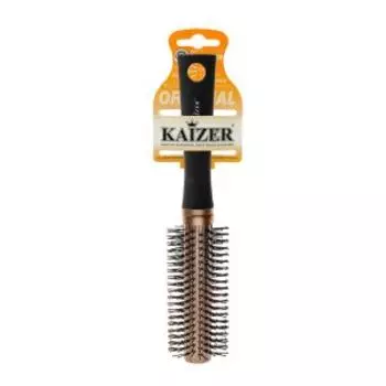 Расчёска для волос Kaizer брашинг круглая, ручка Soft touch, золото