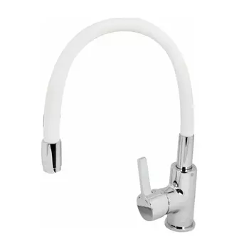 Смеситель Coral для кухни с R-изливом, белый, артикул CL 519 W