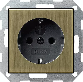 0453603 Розетка с защитой от детей Бронза Gira