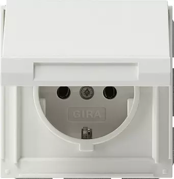 045466 Розетка с заземляющими контактамии крышкой Белый Gira TX44