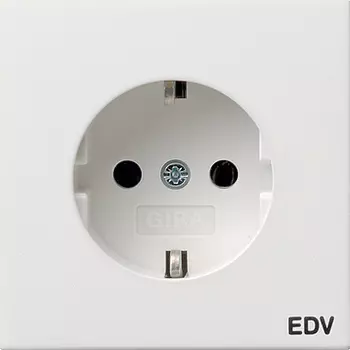 0458112 Розетка с заземляющими контактами EDV Белый Gira F100