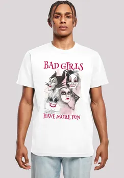 Футболка F4NT4STIC "Disney Bad Girls Have More Fun", мужская, премиум-мерч, стандартного кроя, базовая, с принтом, белый