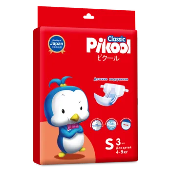 Подгузники детские Пикул Классик S (4-9кг), 3 шт
