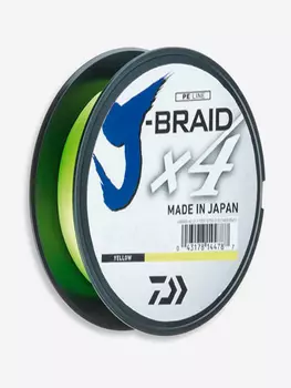 Шнур DAIWA J-Braid x4 135м Yellow 0,17мм 8,4кг, Желтый