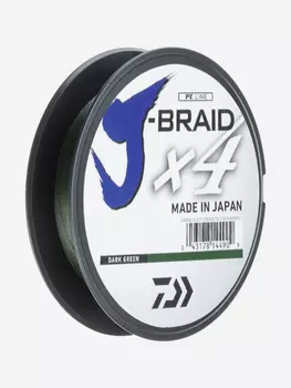 Шнур DAIWA J-Braid x4 270м Dark Green 0,25мм 14,4кг, Зеленый
