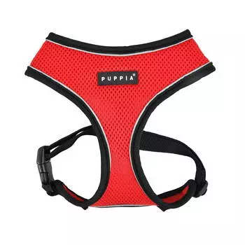 PUPPIA шлейка для собак дышащая, светоотражающая Soft (L, Красная)