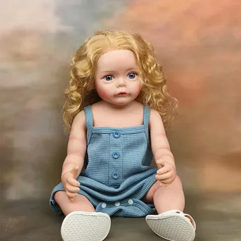 Кукла Reborn для маленьких девочек 55 см Susu, силиконовая кукла для всего тела, водонепроницаемая, с реалистичными волосами, куклы для новорожденных девочек, детская игрушка в подарок 55cm Pink