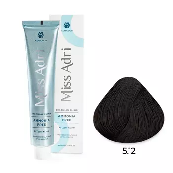 ADRICOCO, Крем-краска для волос Miss Adri Brazilian Elixir Ammonia Free 5.12