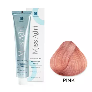 ADRICOCO, Крем-краска для волос Miss Adri Brazilian Elixir Ammonia Free Pink