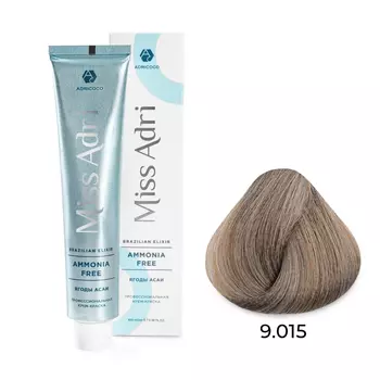 ADRICOCO, Крем-краска для волос Miss Adri Brazilian Elixir Ammonia Free 9.015