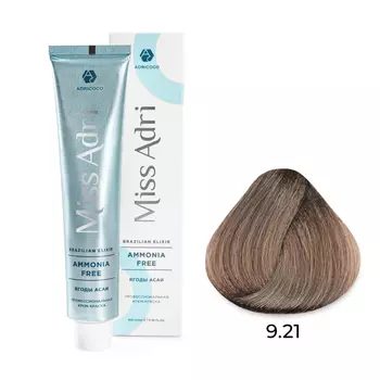 ADRICOCO, Крем-краска для волос Miss Adri Brazilian Elixir Ammonia Free 9.21
