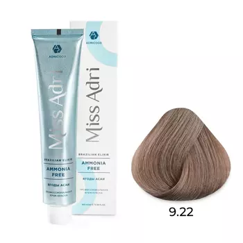 ADRICOCO, Крем-краска для волос Miss Adri Brazilian Elixir Ammonia Free 9.22