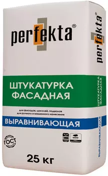Perfekta, 25 кг, Штукатурка цементная фасадная для машинного нанесения Выравнивающая серая