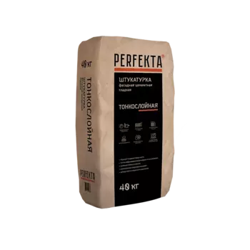 Perfekta, 25 кг, Штукатурка цементная фасадная усиленная для машинного нанесения Тонкослойная серая