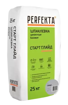 Perfekta Глайд Стандарт 20 кг, Шпатлевка цементная фасадная (серая)
