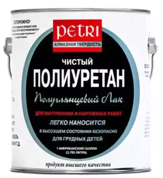 Petri Diamond Hard, 3.78 л, Лак для дерева полуглянцевый