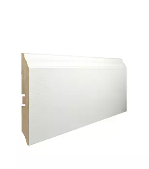 Плинтус МДФ напольный Smartprofile Paint 3D Wood 120В 120 мм белый 2400 мм под покраску