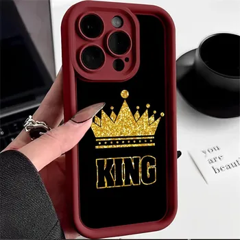 N94 Queen King Crown Мягкие чехлы для телефонов с ангельскими глазками для Samsung A54 A34 A13 A14 S23 S24 Ultra S20 FE Xiaomi Redmi Note 13 12C противоударный чехол Samsung A03