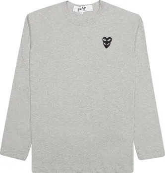 Футболка Comme des Garons PLAY Stacked Heart Long-Sleeve T-Shirt 'Grey', серый