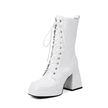 Женские ботильоны на высоком каблуке, сексуальные, в европейском стиле, на осень и зиму, новые, однотонные, на толстом каблуке, большого размера, римские ботильоны 34 чёрный