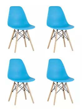Стул Eames Style DSW бирюзовый x4 (разборный каркас)
