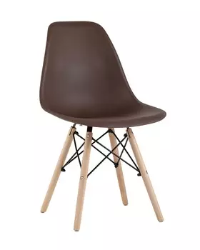 Стул Eames Style DSW коричневый (разборный каркас)