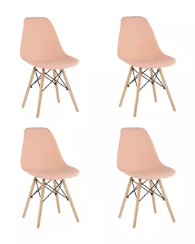 Стул Eames Style DSW персиковый x4 (разборный каркас)