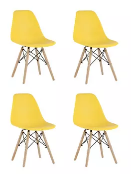 Стул Eames Style DSW желтый x4 (разборный каркас)