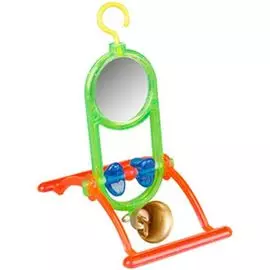 Качель Flamingo с зеркалом и колокольчиком для птиц (12 х 7 х 16,5 см)