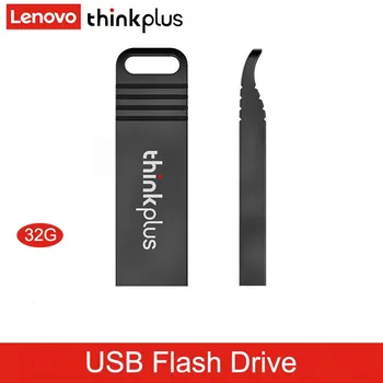 Портативный металлический USB-флеш-накопитель, ударопрочный диск thinkplus u usb2.0 u Lenovo 8 ГБ/16 ГБ/32 ГБ/64 ГБ небольшого размера MU221 чёрный