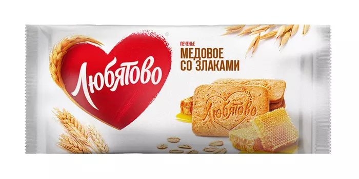 Печенье сахарное Медовое со злаками 114г ТМ Любятово