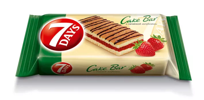 Пирожное бисквитное 7DAYS Cake Bar неглазированное с клубникой 30г