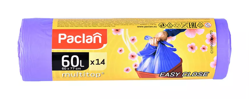 Пакеты д/мусора Paclan Multitop aroma 60л 14шт