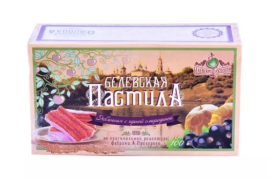 Пастила Белевская яблочная с черной смородиной 100г