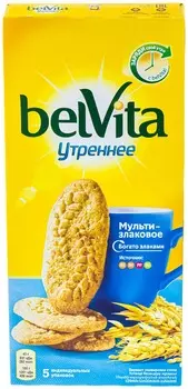 Печенье BelVita Утреннее витаминизированное со злаковыми хлопьями 225Г