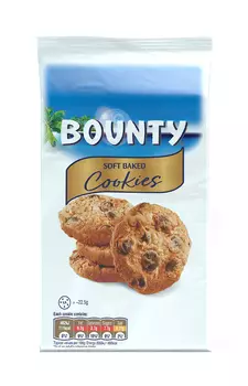 Печенье Bounty мягкое c кусочками молочного шоколада и кокосом 180г