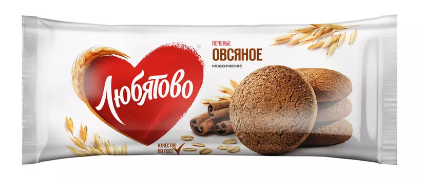 Печенье овсяное т.м. Любятово Классическое 200г