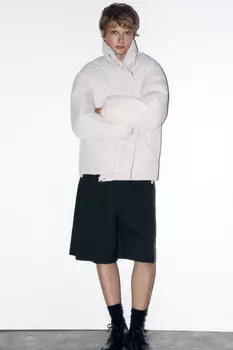 Куртка oversize стеганая с воротником-стойкой