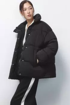 Куртка oversize стеганая с воротником-стойкой