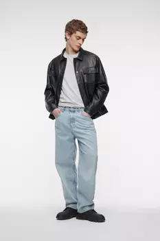 Куртка-рубашка oversize из искусственной кожи