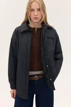 Куртка-рубашка oversize на утеплителе