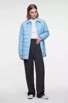 Куртка-рубашка oversize стеганая утепленная