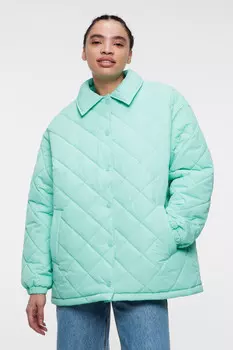 Куртка-рубашка oversize стеганая утепленная