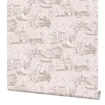 Обои флизелиновые Palitra Home Serra бежевые 1.06 м HC31051-21