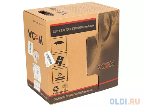 Кабель Vcom CCA UTP кат.5е 4 пары, бухта 305м <VNC1100/VNC1100-BL/VNC1100-YE/ (Омедненный) серый/синий/желтый
