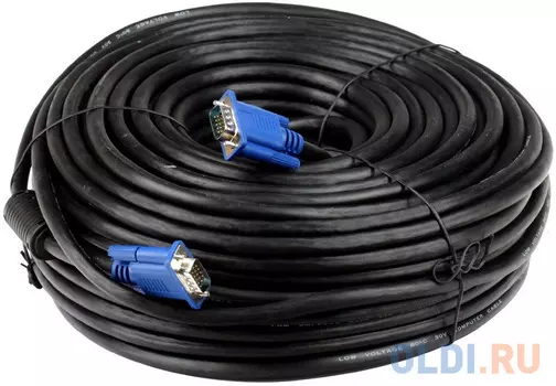 Кабель VGA 50м VCOM Telecom VVG6448-50M круглый черный